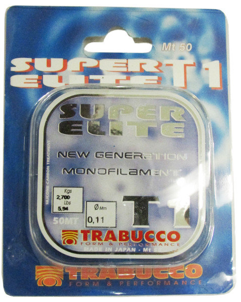 Trabucco Super Elite T1 Monofilament Fishing Line - 50m Coarse Fishing Line, Clear