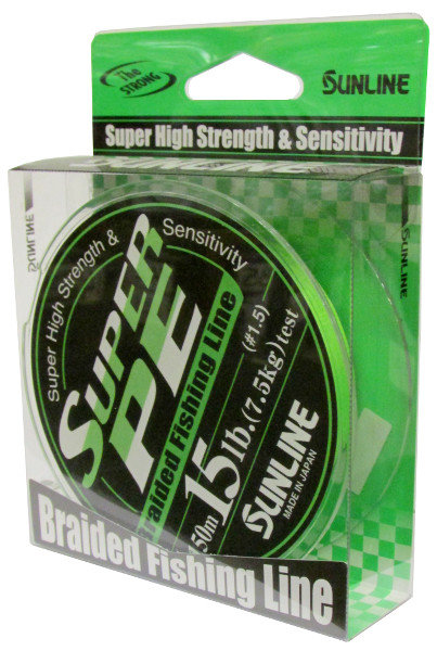 Плетенка Sunline Super PE 150м #1,5 0,20мм 15lb (светло-зелёный)