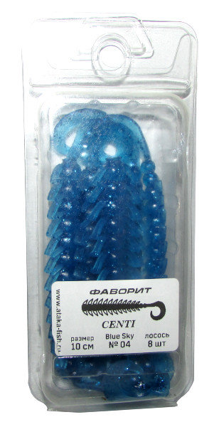 Силиконовая приманка Фаворит Centi 4" 8 шт. цвет Blue Sky 04