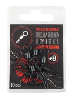 Вертлюг с увеличенным ухом и быстросъемом "Volzhanka Heli / Chod Swivel" # 8 (10шт/уп)