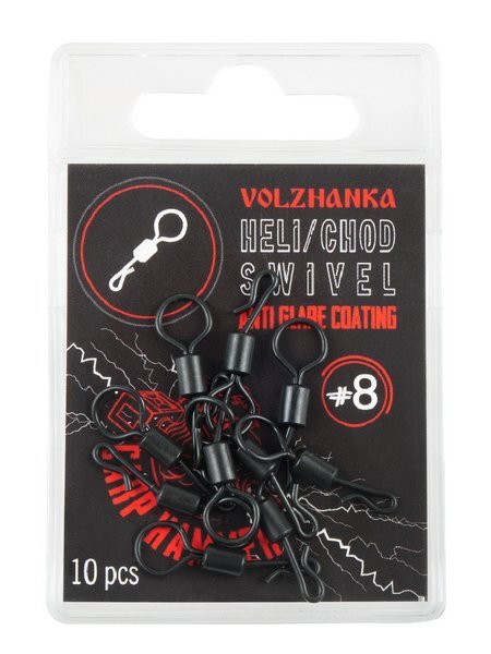 Вертлюг с увеличенным ухом и быстросъемом "Volzhanka Heli / Chod Swivel" # 8 (10шт/уп)