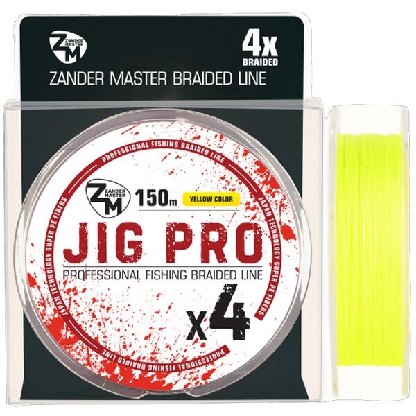 Шнур плетёный ZanderMaster JIG PRO 0,16 мм 150 м жёлтый