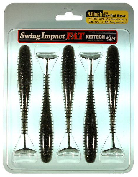 Силиконовая приманка Keitech Swing Impact Fat 4.8" цвет 416 Silver Flash Minow 5 шт.