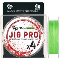 Шнур плетёный ZanderMaster JIG PRO 0,12 мм 150 м шартрез