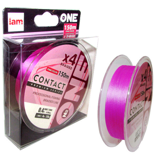 Плетёный шнур IAM Number One Contact X4-150 (pink) 0.4PE