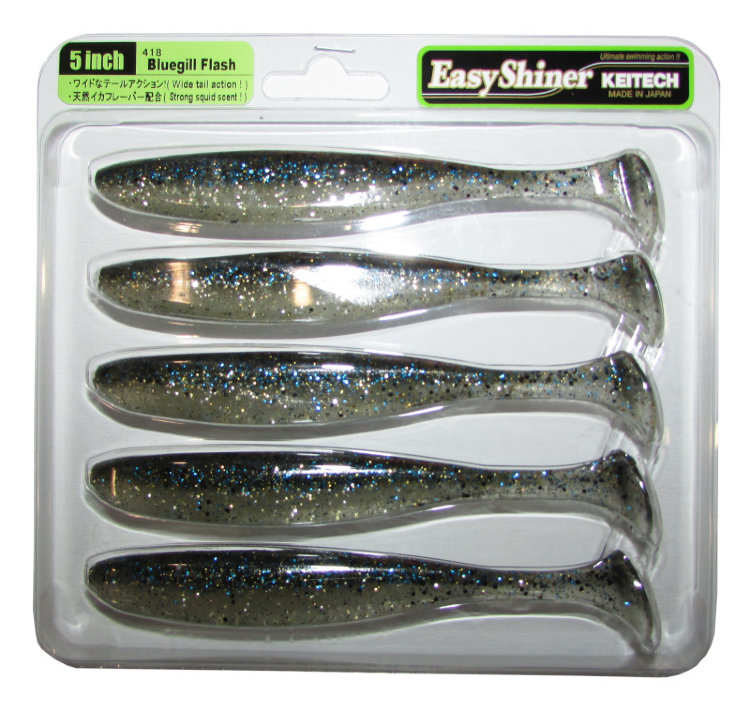 Силиконовая приманка Keitech Easy Shiner 5" цвет 418 Bluegill Flash