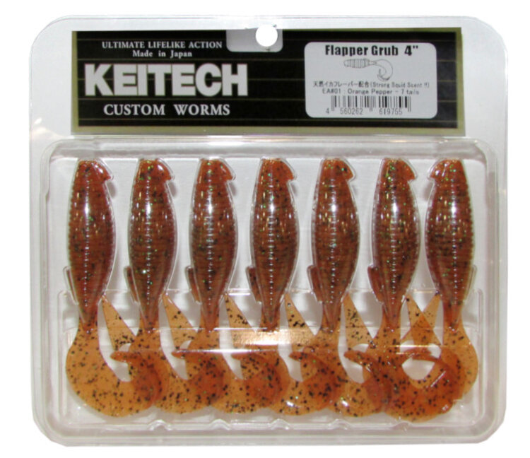 Силиконовая приманка Keitech Flapper Crub 4" цвет EA#01 Orange Pepper