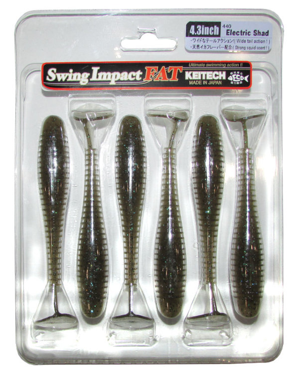 Силиконовая приманка Keitech Swing Impact Fat 4.3" цвет 440 Electric Shad 6 шт.