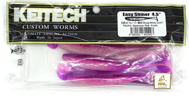 Силиконовые приманки Keitech Easy Shiner 4.5" цвет PAL#14 Glamorous Pink 6 шт.